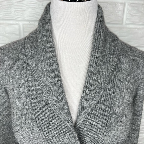 J CREW Gray Knit Shawl Collar Cardigan Sweater Alpaca Wool Size S - Picture 2 of 7